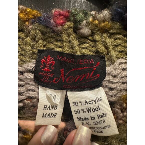 Magijeria Nemi Handknit Italian Wool Chunky Knit Oversized Cardigan Boho Chic - Picture 7 of 7